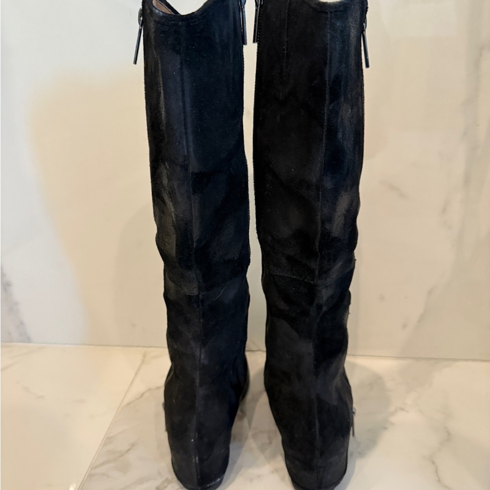 Black Suede Donald Pliner boots High Boots - Picture 3 of 5